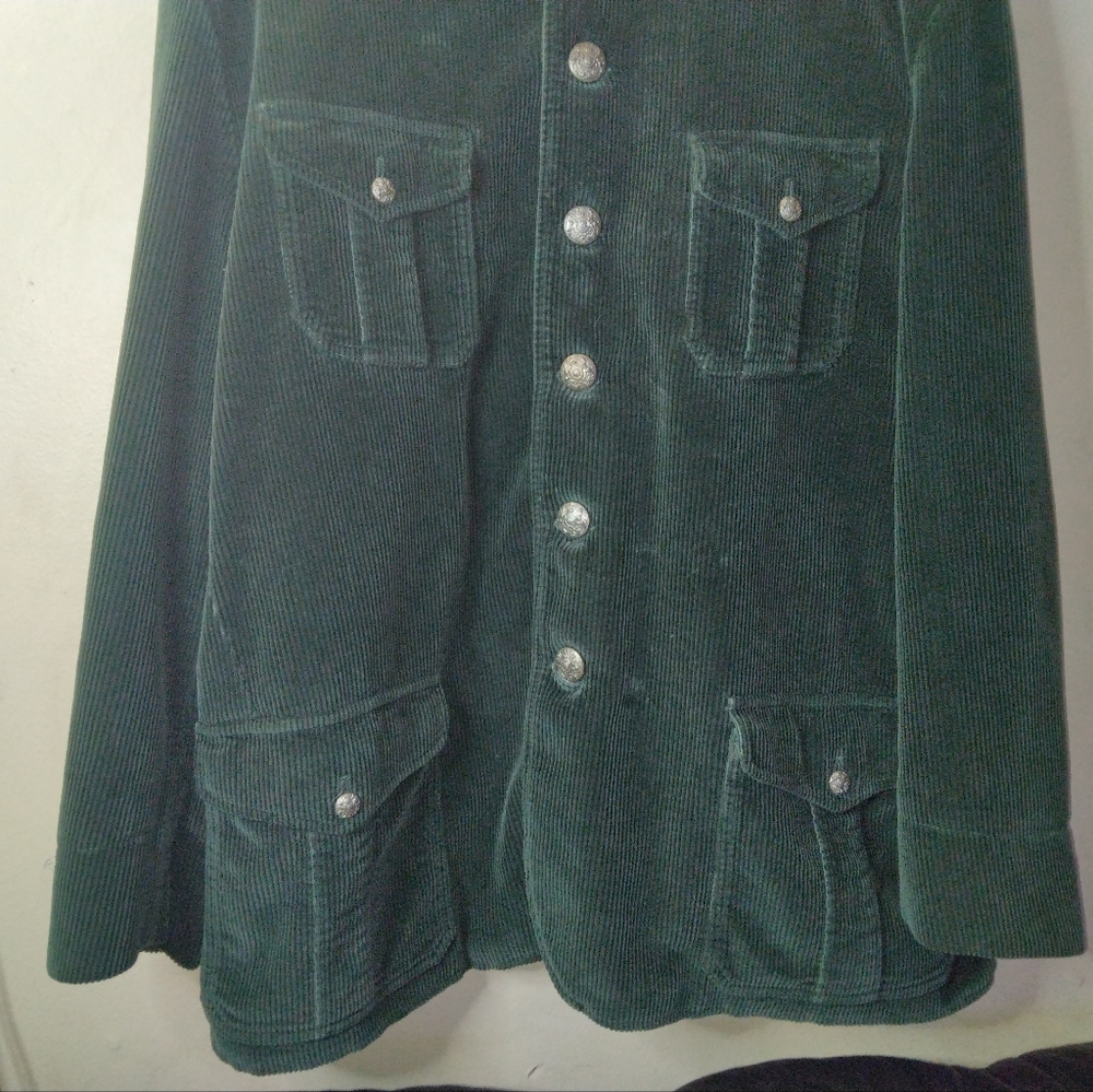 Polo Ralph Lauren Green Corduroy Military Hunting Jacket Coat Size XXL - Picture 5 of 16